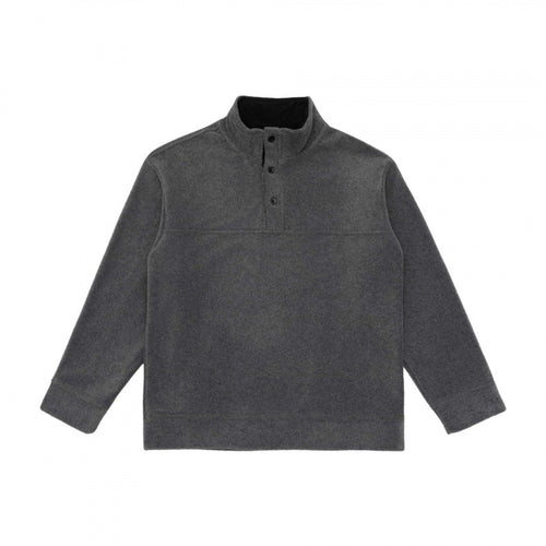 Unisex Henley-Fleecepullover mit kurzem Knopfverschluss, Stehkragen und Boxy‑Schnitt Nord Taschen