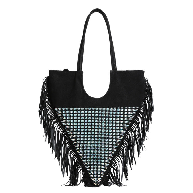 Damen modische Fransen-Handtasche mit Strassbesatz Nord Taschen