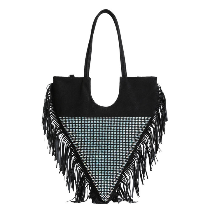 Damen modische Fransen-Handtasche mit Strassbesatz Nord Taschen