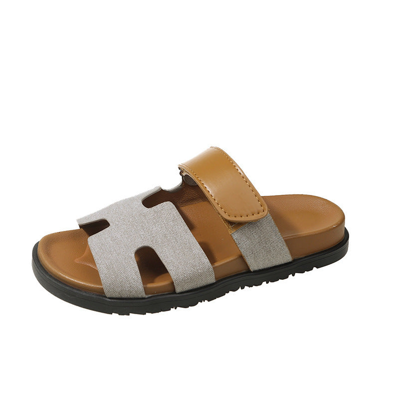 Damen komfortable Veloursleder-Sandalen mit verstellbarem Klettverschluss und rutschfester Sohle Nord Taschen