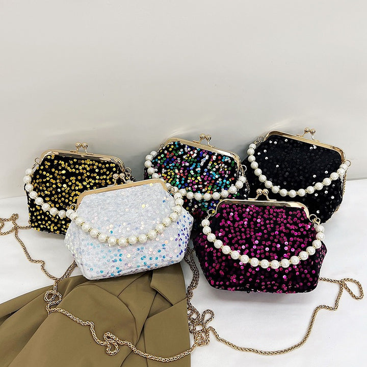 Damen Glamouröse Clutch mit Perlenakzenten Nord Taschen