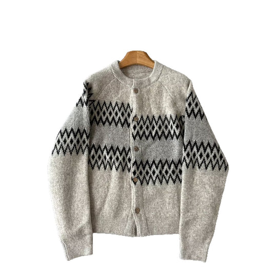 Herren Modische Strickjacke mit geometrischem Muster Nord Taschen
