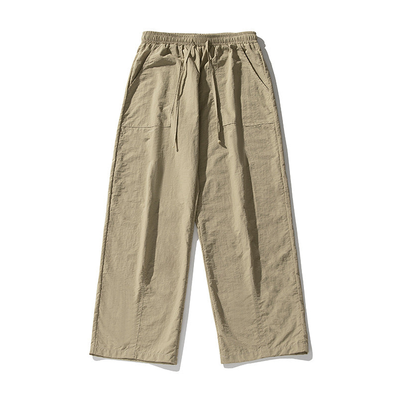 Damen Leichte Palazzohose im Leinen‑Baumwollmix mit elastischem Bund, Kordelzug und aufgesetzten Fronttaschen Nord Taschen