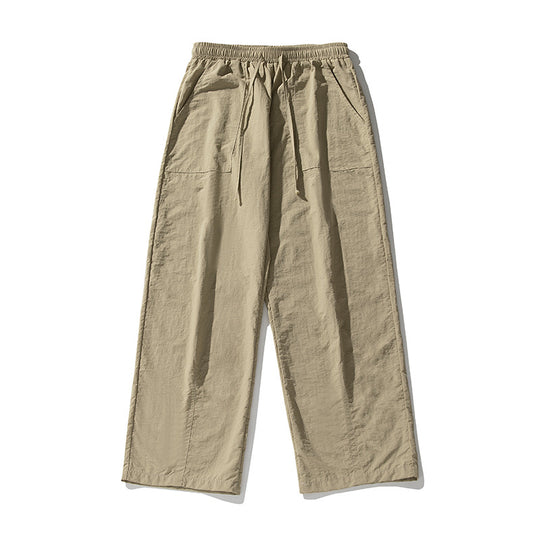 Damen Leichte Palazzohose im Leinen‑Baumwollmix mit elastischem Bund, Kordelzug und aufgesetzten Fronttaschen Nord Taschen