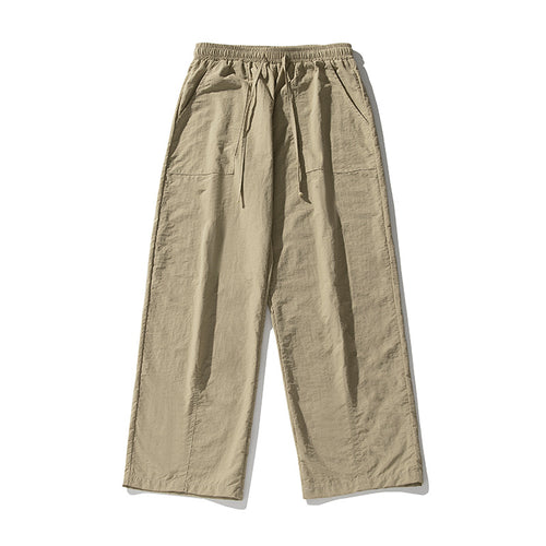Damen Leichte Palazzohose im Leinen‑Baumwollmix mit elastischem Bund, Kordelzug und aufgesetzten Fronttaschen Nord Taschen
