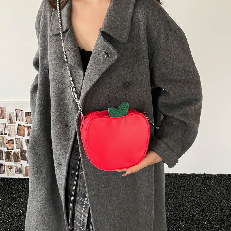Damen kreative Apfel-Handtasche mit abnehmbarem Schulterriemen Nord Taschen