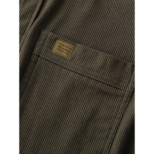 Herren Cord-Overshirt im Worker-Look mit Druckknopfleiste und aufgesetzter Brusttasche Nord Taschen