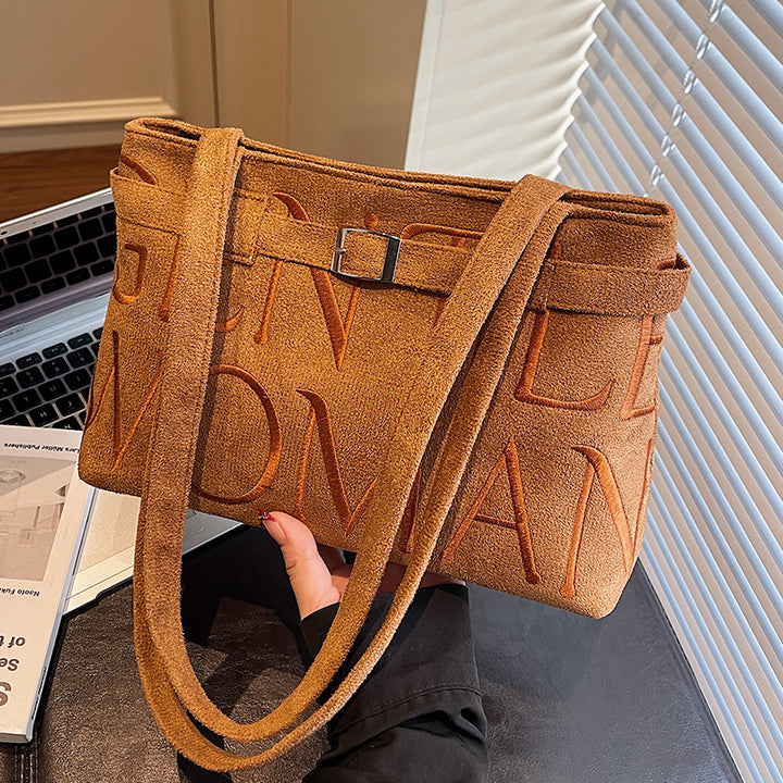 Damen modische Henkeltasche mit prägnanter Schriftprägung Nord Taschen