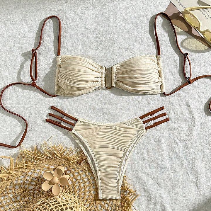 Damen Bikini-Set mit raffiniertem Falten-Design und modischen Akzenten Nord Taschen