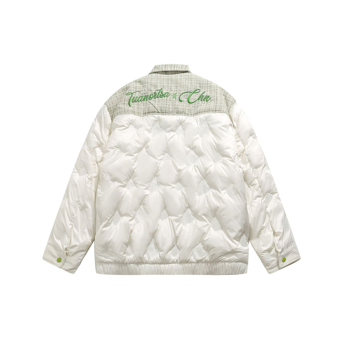 Damen gesteppte Hemdblousonjacke mit Tweedbesatz und Pattentaschen Nord Taschen