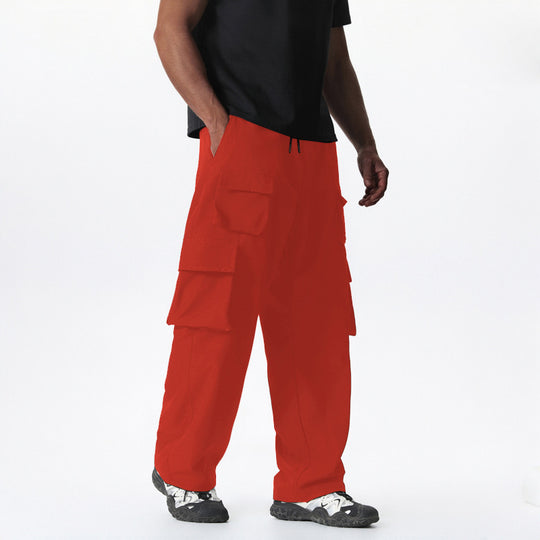 Herren Baggy-Cargohose im Multi-Taschen Utility-Style mit Kordelbund Nord Taschen