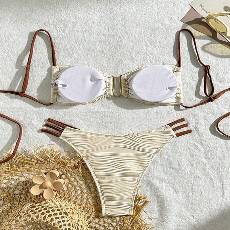 Damen Bikini-Set mit raffiniertem Falten-Design und modischen Akzenten Nord Taschen