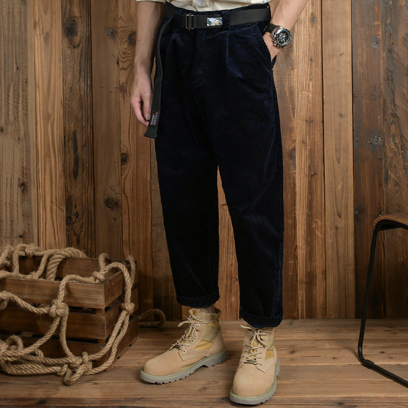 Herren Cordhose im Relaxed-Fit mit konischer Passform und Canvas-Gürtel Nord Taschen