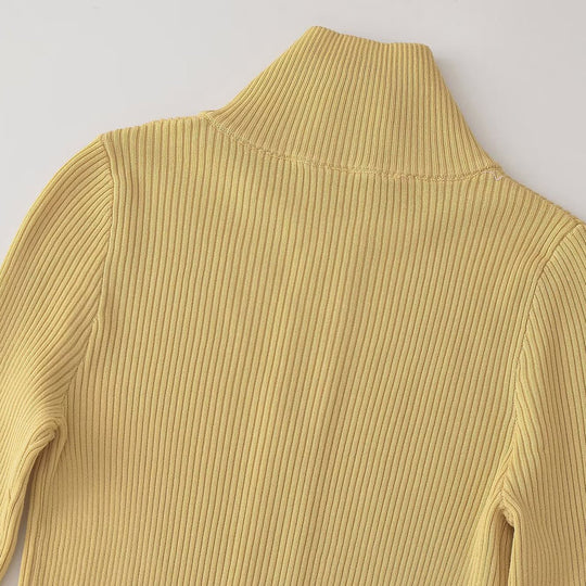 Damen Gerippter Feinstrick-Cardigan mit durchgehendem Reißverschluss und Stehkragen Nord Taschen