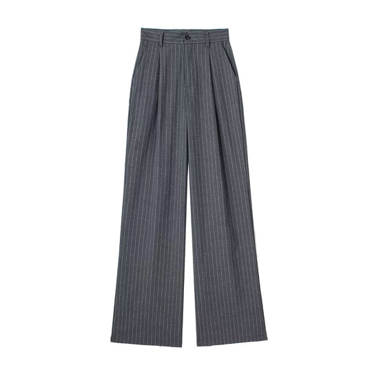 Damen Weite Highwaist-Bundfaltenhose mit Bügelfalte und seitlichen Eingrifftaschen Nord Taschen