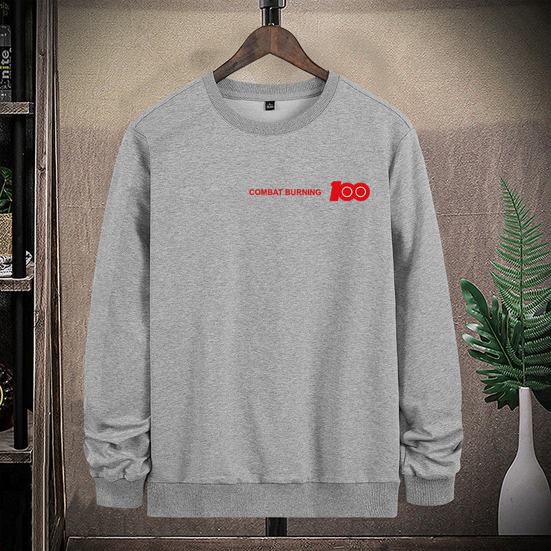 Herren Oversize-Sweatshirt mit Rundhalsausschnitt, minimalistischem Logoprint und gerippten Bündchen Nord Taschen