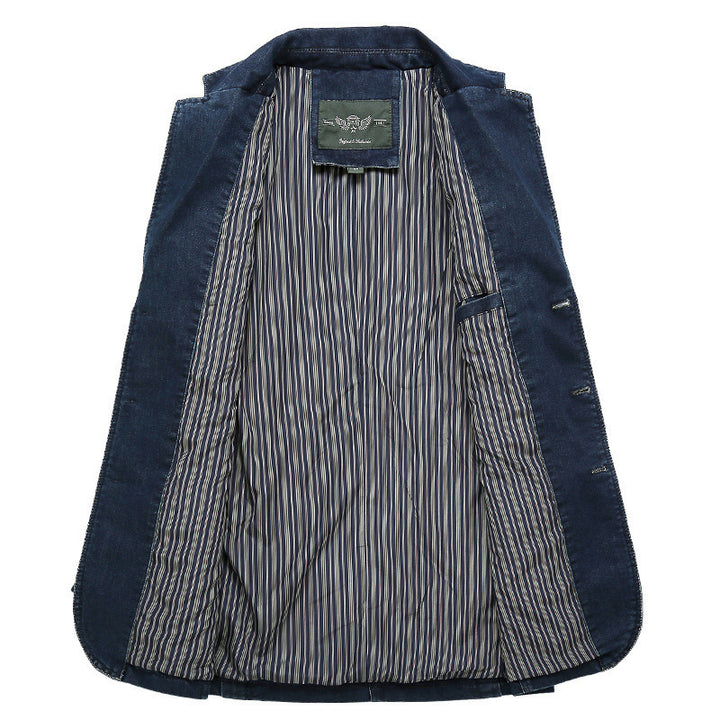 Herren  Jeansblazer im Tailored-Schnitt mit aufgesetzten Taschen und elastischem Denim Nord Taschen