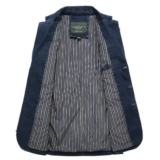 Herren Modische Denim-Blazerjacke Nord Taschen