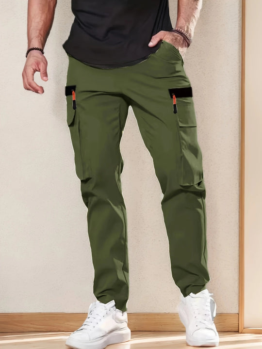 Herren Cargohose im Joggerstil mit elastischem Bund, Tunnelzug & Mehrfachtaschen Nord Taschen