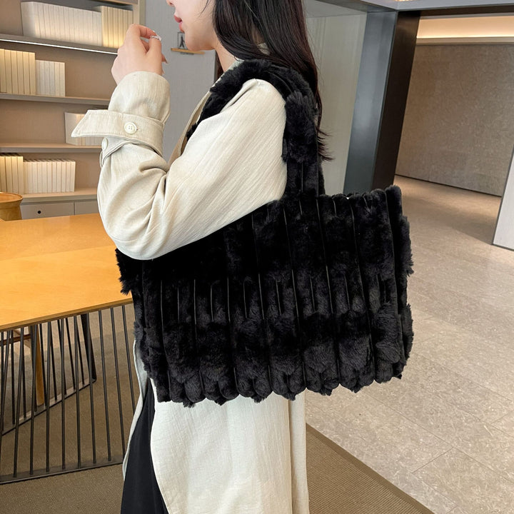 Damen flauschige Shopper Tasche Nord Taschen