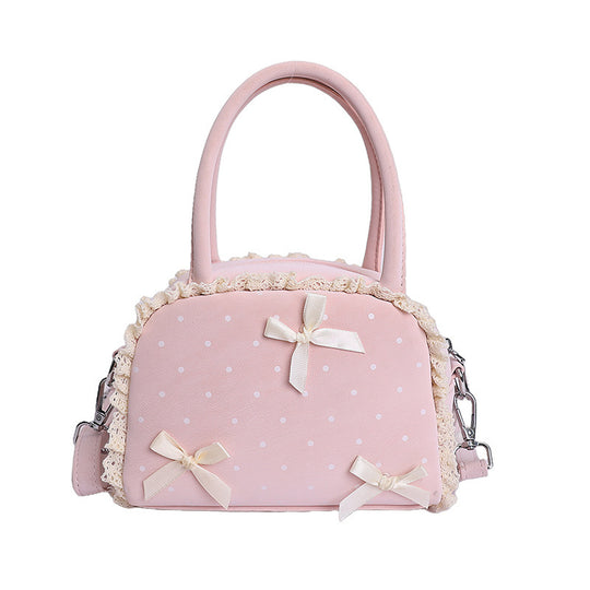 Damen modische Handtasche im verspielt romantischen Design mit Schleifenakzenten Nord Taschen