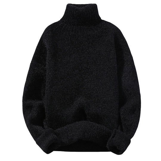 Herren Rollkragenpullover aus Bouclé-Feinstrick mit gerippten Bündchen Nord Taschen