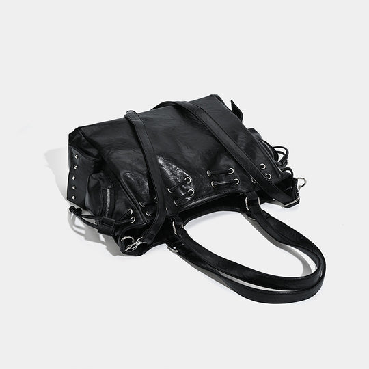 Damen Handtasche mit dekorativer Schnürung und abnehmbarem Schulterriemen Nord Taschen