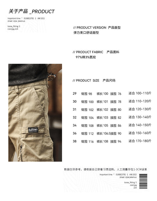 Herren Strapazierfähige Canvas-Cargohose im taktischen Look mit Kniepaneelen, Mehrfachtaschen und elastischem Knöchelabschluss Nord Taschen