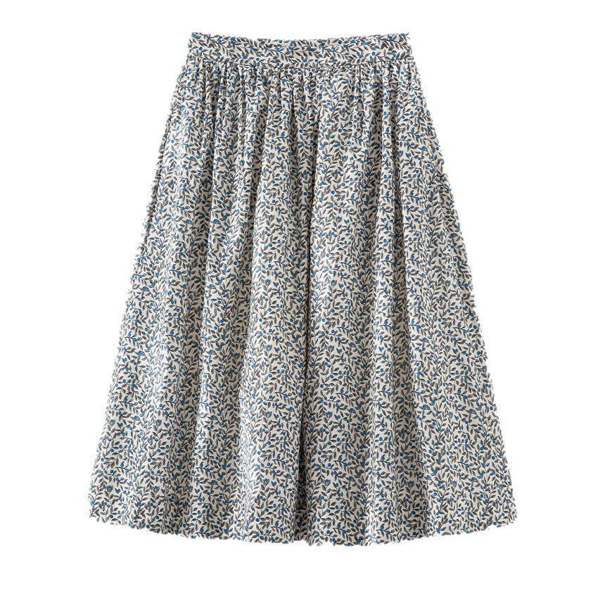 Damen Midirock mit Plissée‑Optik, gerafftem Bund und floralem Print Nord Taschen