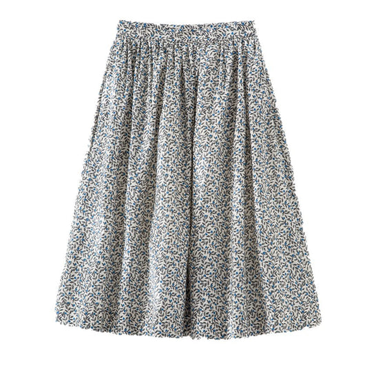 Damen Midirock mit Plissée‑Optik, gerafftem Bund und floralem Print Nord Taschen