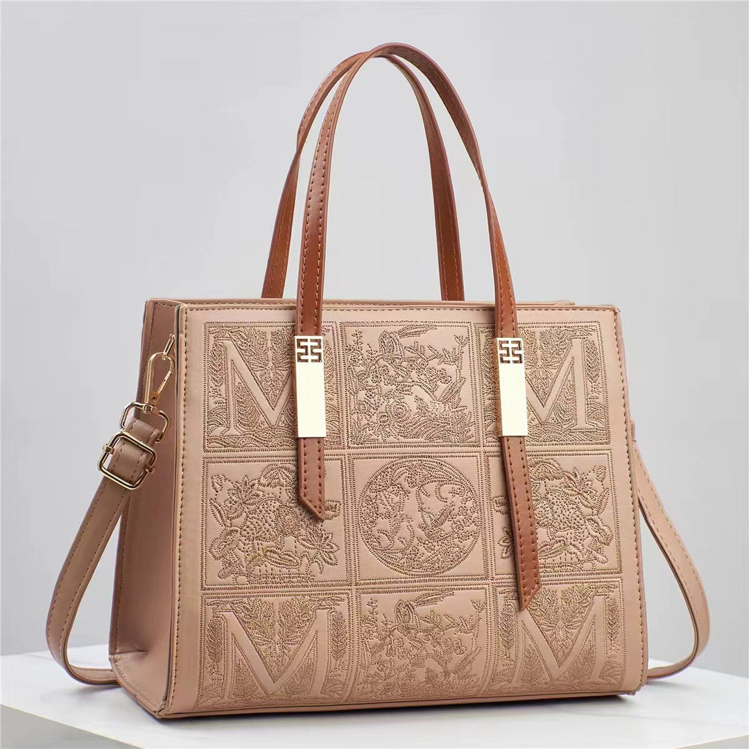 Damen edle Handtasche mit filigranem Stickdesign Nord Taschen