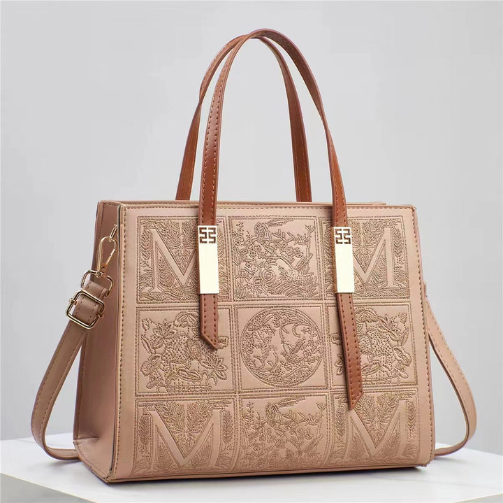 Damen edle Handtasche mit filigranem Stickdesign Nord Taschen