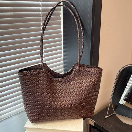 Damen Jute-Shopper-Tasche mit auffälligem Wabenmuster Nord Taschen