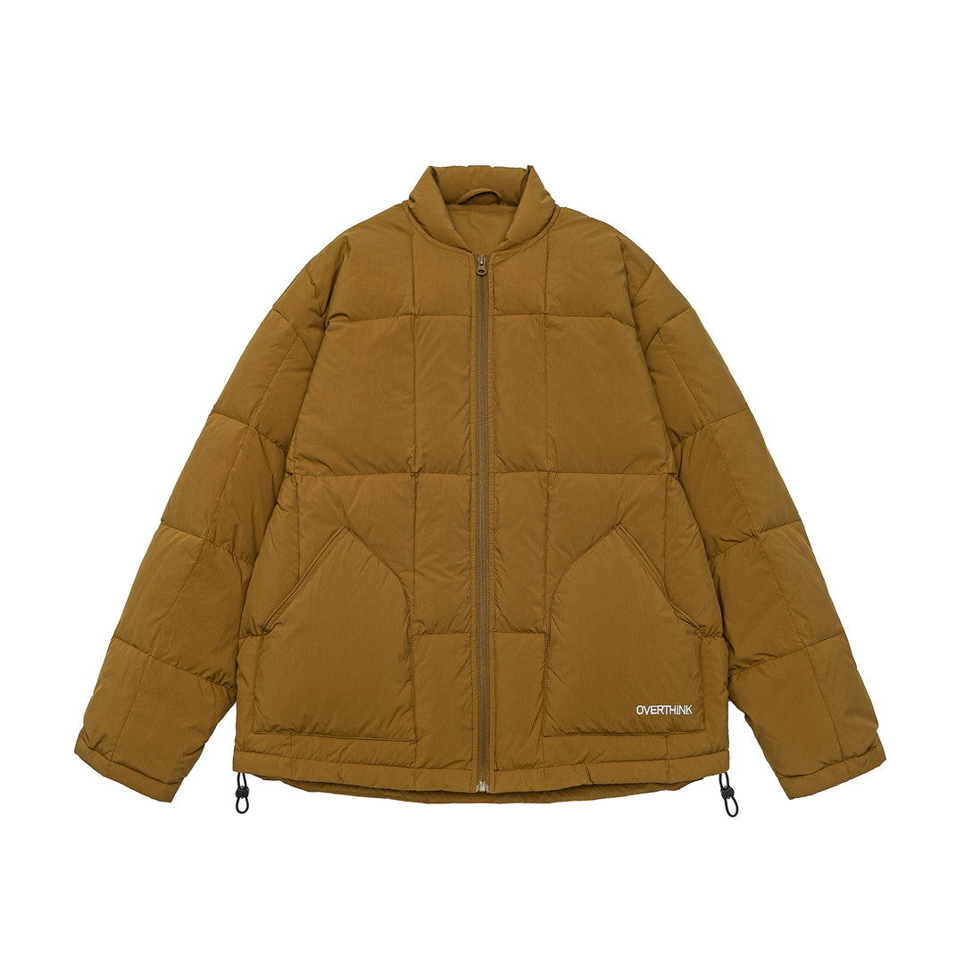 Herren Boxy gesteppte Isolationsjacke mit Stehkragen, Kordelzug und Logo-Applikation Nord Taschen