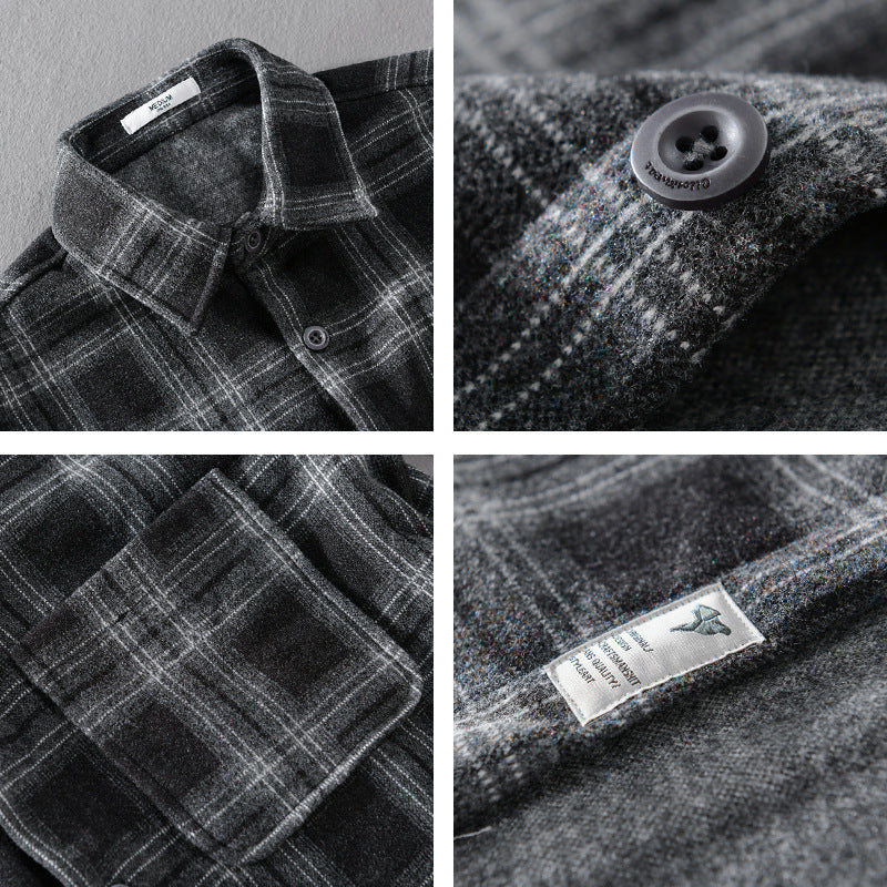 Herren Karo-Flanell-Overshirt mit Brusttasche und Relaxed-Fit Nord Taschen