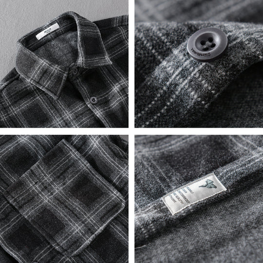 Herren Karo-Flanell-Overshirt mit Brusttasche und Relaxed-Fit Nord Taschen