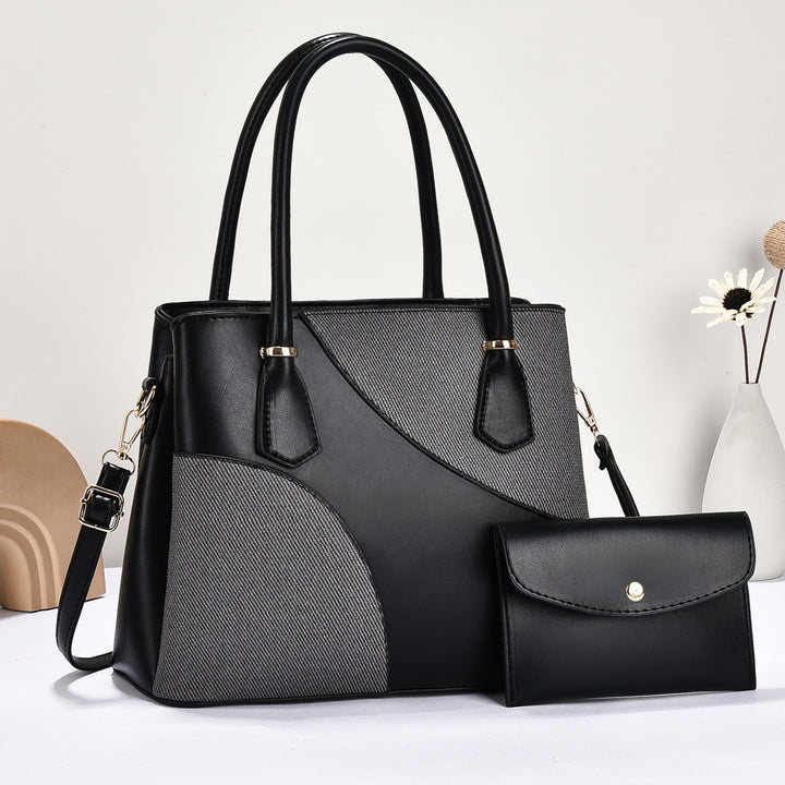 Damen elegante Handtasche mit geometrischem Design und abnehmbarer Clutch Nord Taschen