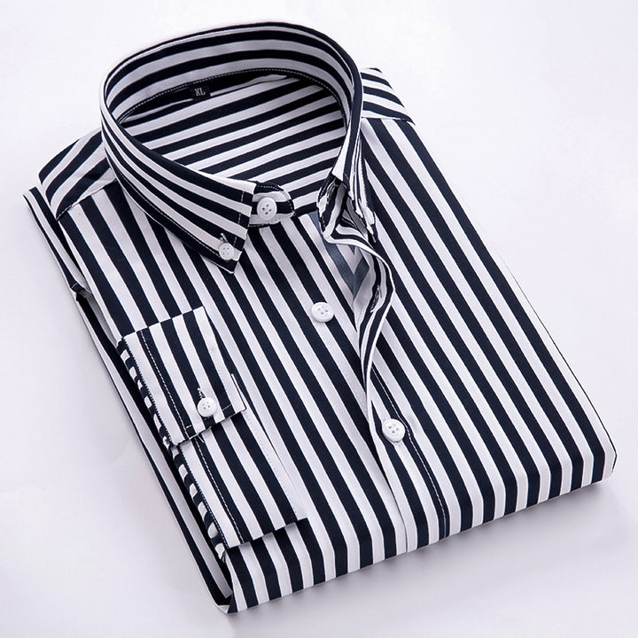 Herren gestreiftes Businesshemd mit Button-Down-Kragen und taillierter Silhouette Nord Taschen