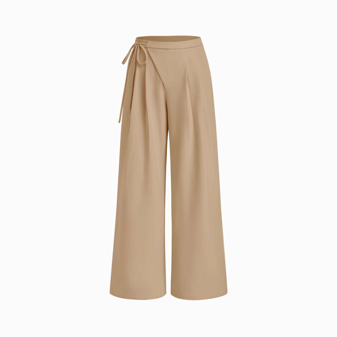 Damen Weite Streifenhose mit Taillengürtel Nord Taschen
