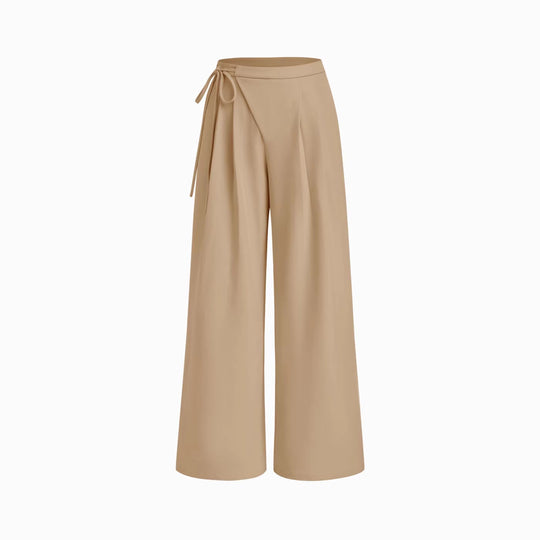 Damen Weite Streifenhose mit Taillengürtel Nord Taschen