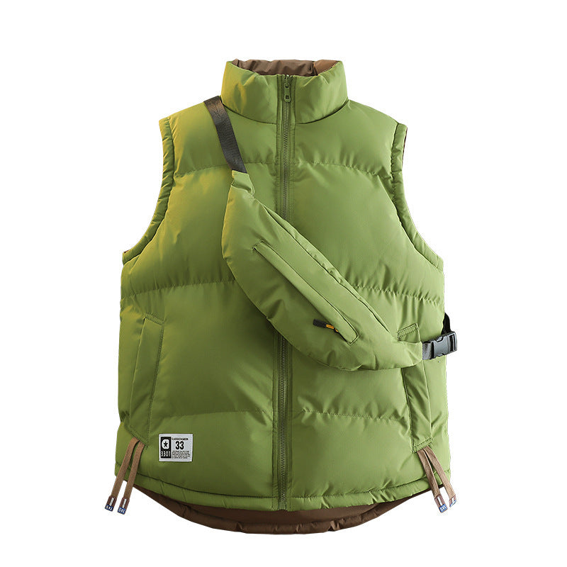 Damen Moderne gesteppte Outdoor-Weste mit integriertem Gürteltaschen‑System und hohem Stehkragen Nord Taschen