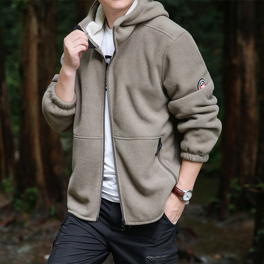 Herren Outdoor-Fleecejacke mit Kapuze, durchgehendem Reißverschluss und Reißverschlusstaschen Nord Taschen