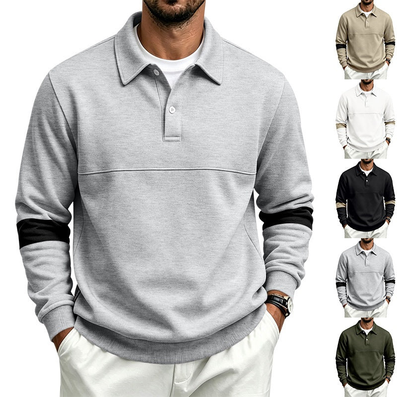 Herren Poloshirt-Pullover mit Brustnaht und Kontraststreifen an den Ärmeln Nord Taschen