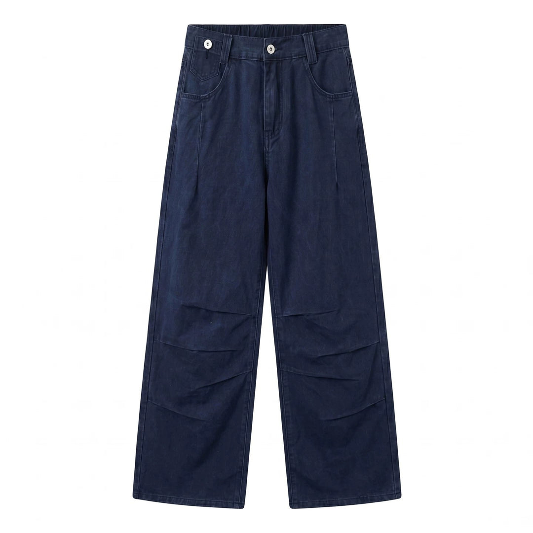 Damen Weitgeschnittene Denim-Hose mit elastischem Bund Nord Taschen