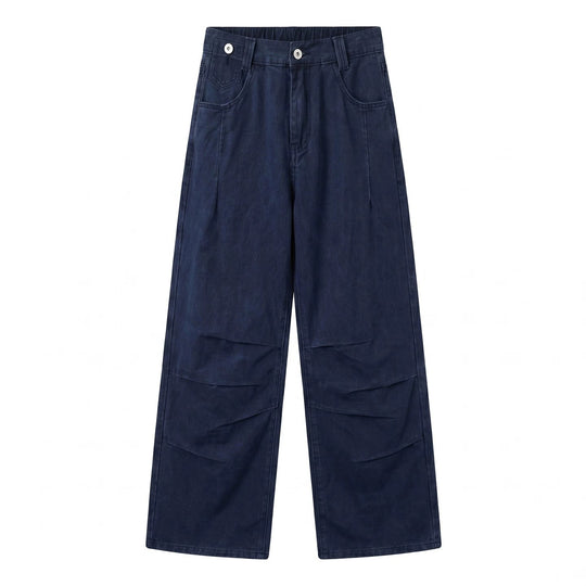 Damen Weitgeschnittene Denim-Hose mit elastischem Bund Nord Taschen