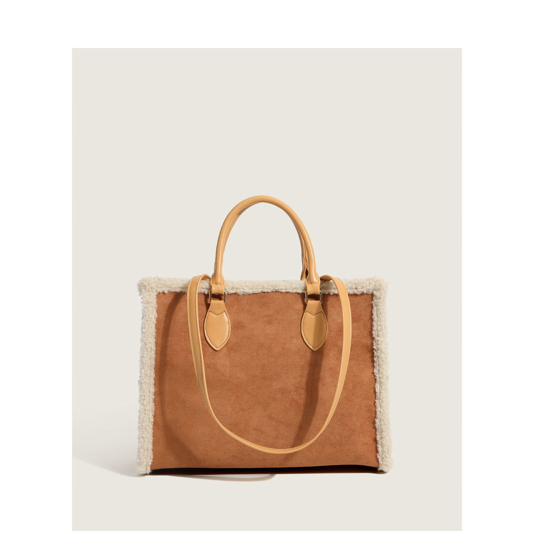 Damen Shopper-Tasche mit elegantem Fellbesatz Nord Taschen