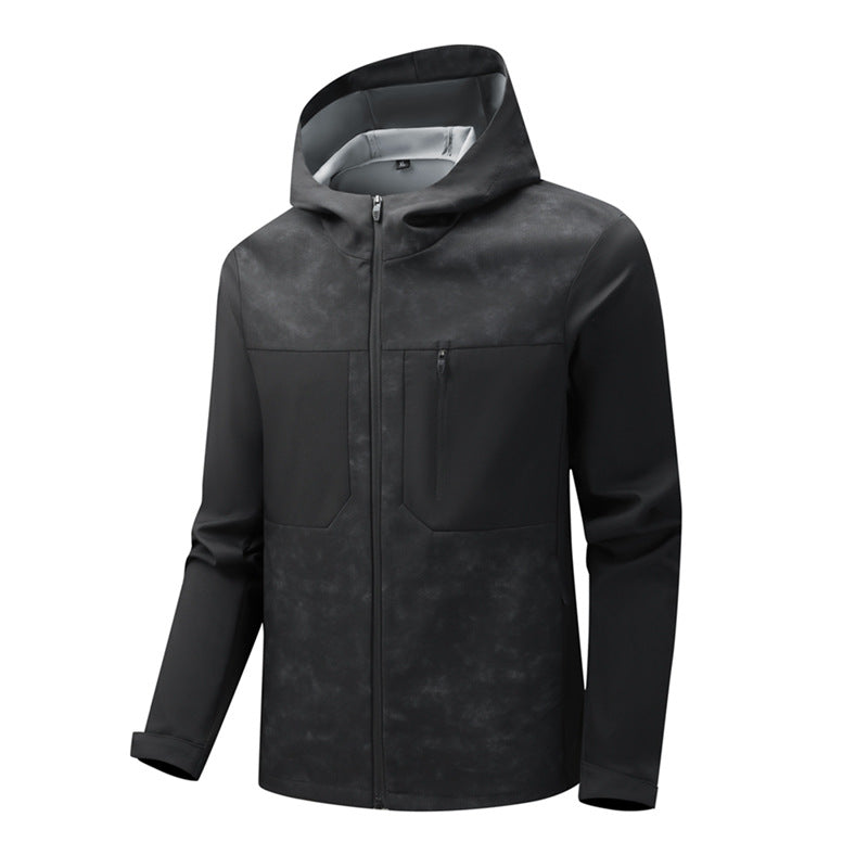 Herren Urbanes Softshell-Hybrid mit wasserabweisender Beschichtung, Kapuze und Brust-Reißverschluss Nord Taschen
