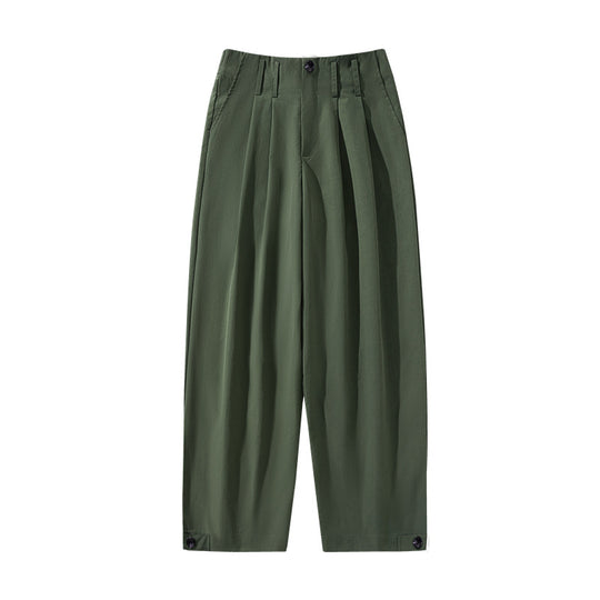 Damen weite Plissee-Hose mit hohem Bund, Gürtelschlaufen & verstellbaren Saumlaschen Nord Taschen