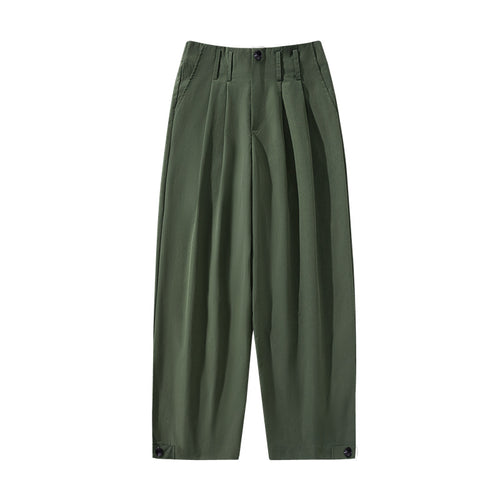 Damen weite Plissee-Hose mit hohem Bund, Gürtelschlaufen & verstellbaren Saumlaschen Nord Taschen