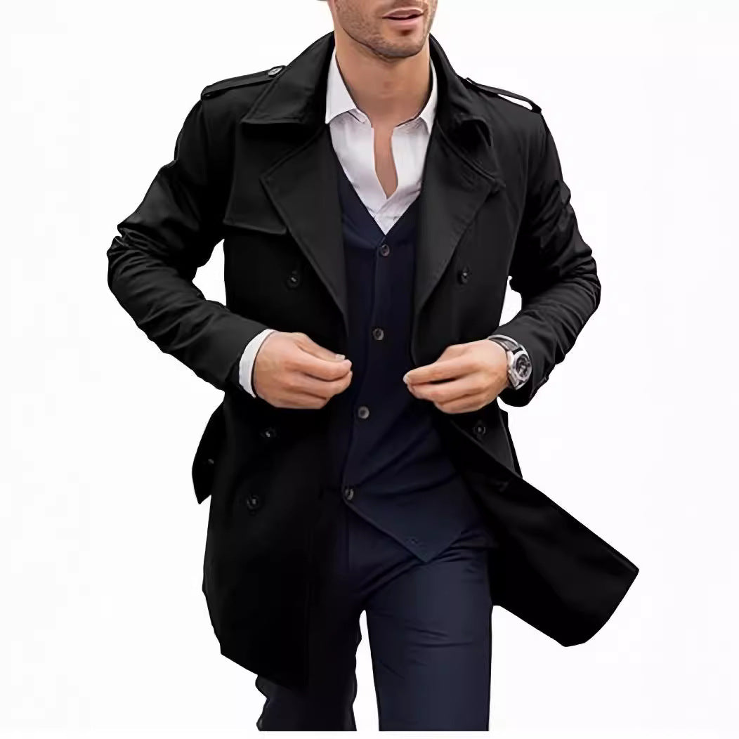 Herren leichter Trenchcoat mit modernem Design und stylischem Stehkragen